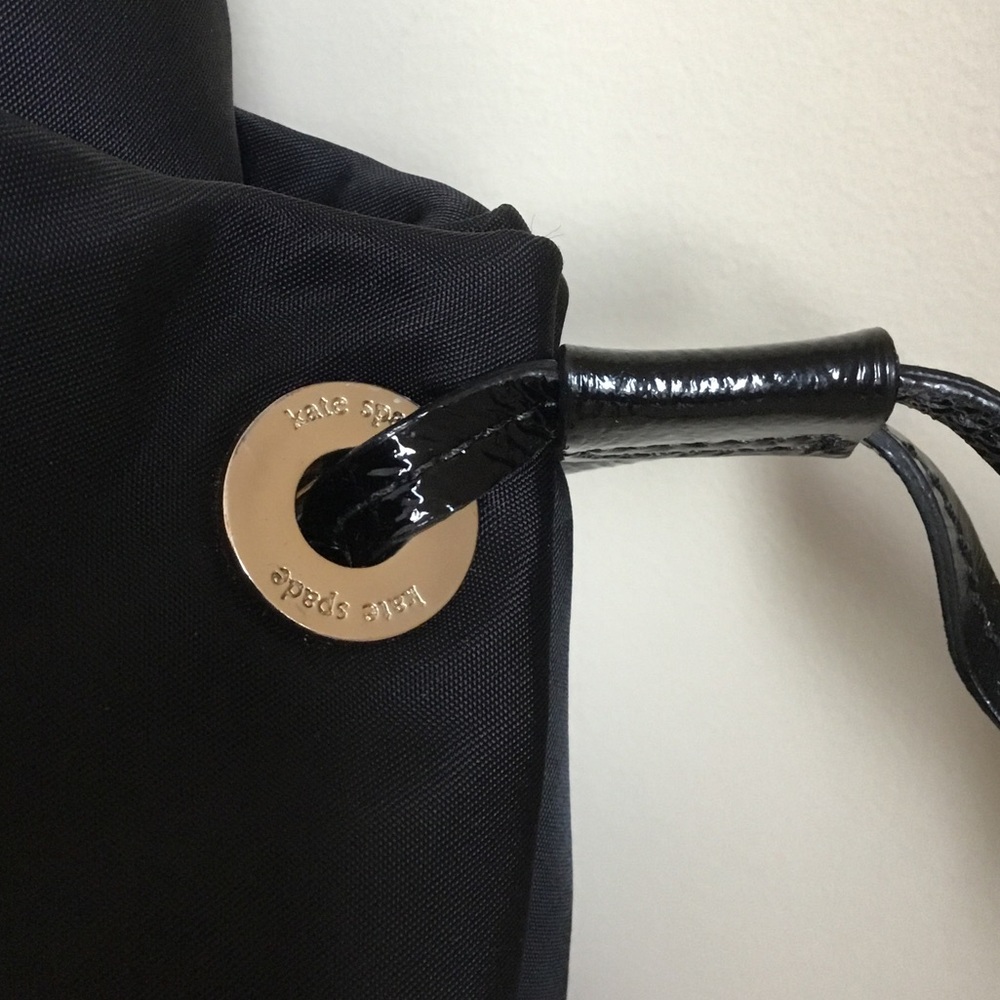 Kate Spade Stevie Black Nylon Leather Satchel Bag - Picture 4 of 15